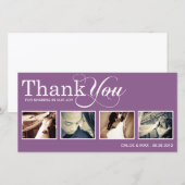 PAARSE MODERNE BEDANKT | BRUILOFT BEDANKT KAART (Voorkant / Achterkant)