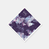 Paarse moderne borstelslag bruiloft servet (Hoek)