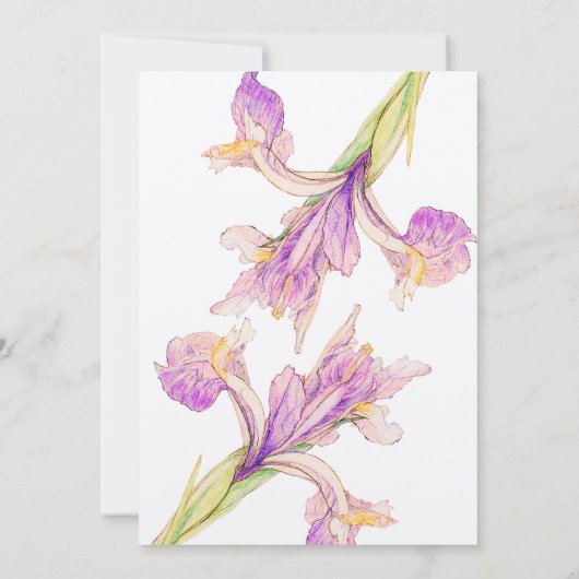 Paarse moderne botanische bruiloft kaart (Achterkant)