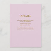 Paarse moderne bruiloft met contactgegevens informatiekaartje (Voorkant)