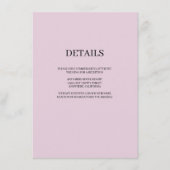 Paarse moderne bruiloft met contactgegevens informatiekaartje (Voorkant)