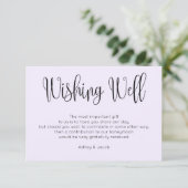 Paarse moderne bruiloft wensen goed. Eenvoudig scr Informatiekaartje (Staand voorkant)