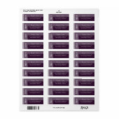 Paarse moderne chique bruiloft etiket (Full Sheet)