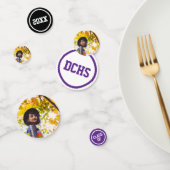 Paarse moderne cirkels Foto Afstuderen Confetti (Groep)