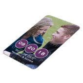 Paarse moderne cirkels foto Opslaan Datum magneet (Linkerzijde)