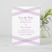 Paarse Moderne Deco sparen de Datum uitnodigen Save The Date (Staand voorkant)