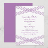 Paarse Moderne Deco sparen de Datum uitnodigen Save The Date (Voorkant / Achterkant)