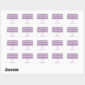 Paarse moderne deco-weddenschappen vierkante sticker (Vel)