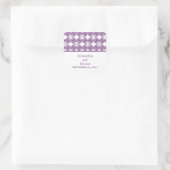 Paarse moderne deco-weddenschappen vierkante sticker (Tas)