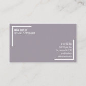 Paarse, moderne, eenvoudige, minimale professionel visitekaartje (Achterkant)