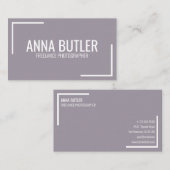 Paarse, moderne, eenvoudige, minimale professionel visitekaartje (Voorkant / Achterkant)