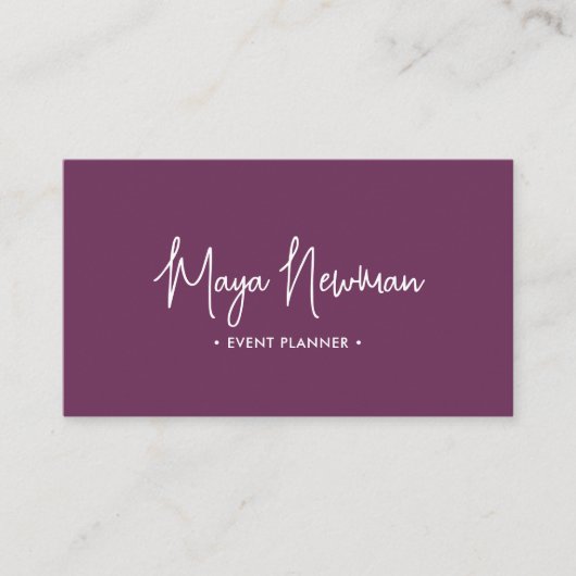 PAARSE Moderne Elegante Minimale QR Code Creatief Visitekaartje (Voorkant)