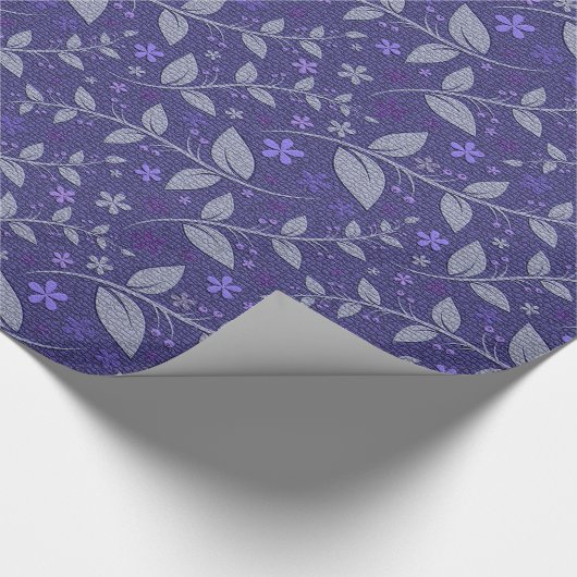 Paarse moderne elegante populaire bloemkool cadeaupapier (Hoek)