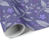 Paarse moderne elegante populaire bloemkool cadeaupapier (Rol Hoek)