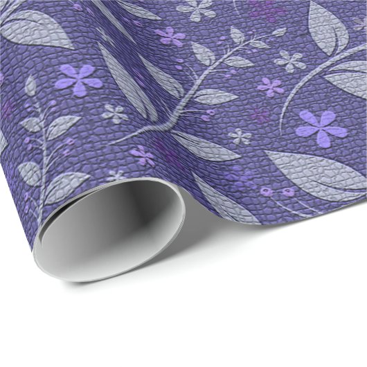 Paarse moderne elegante populaire bloemkool cadeaupapier (Rol Hoek)