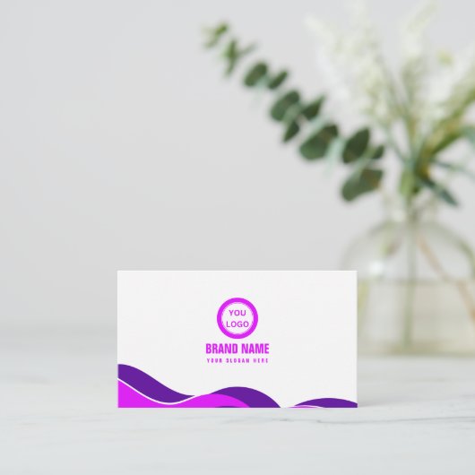 Paarse moderne elegante visitekaartje (Staand voorkant)