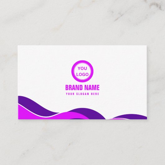 Paarse moderne elegante visitekaartje (Voorkant)