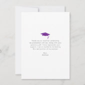 Paarse moderne foto-afstuderen gewaagde typografie bedankkaart (Achterkant)