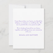 Paarse moderne foto dank u kaart (Achterkant)