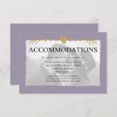 Paarse moderne foto Gold Hearts Accommodaties Informatiekaartje (Voorkant / Achterkant)