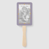 Paarse moderne foto gouden harten bruiloft program handwaaier (Achterkant)