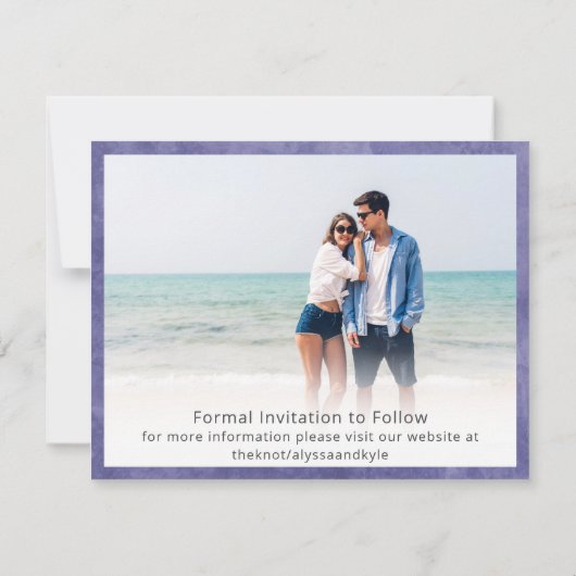 Paarse Moderne Foto slaat de datum op (Achterkant)