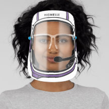 Paarse moderne, gepersonaliseerde ruimteastronaut 