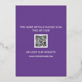 Paarse Moderne Goud Typografie Violette Elegant Folie Uitnodiging (Achterkant)