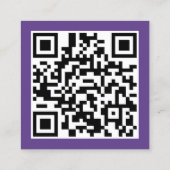 Paarse moderne grafisch ontwerp QR-code Vierkante Visitekaartje (Achterkant)