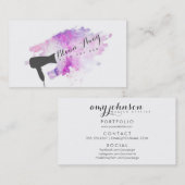 paarse moderne haarstaartslang visitekaartje (Voorkant / Achterkant)