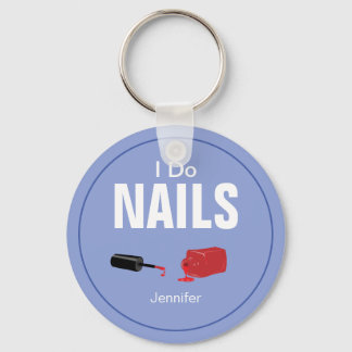 Paarse moderne ik nageltechnicus sleutelhanger