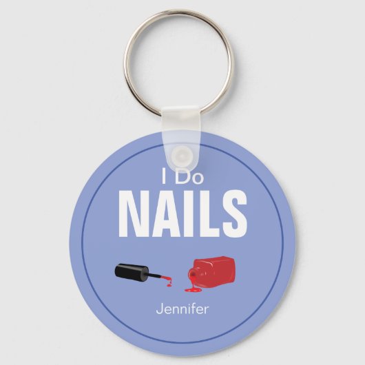Paarse moderne ik nageltechnicus sleutelhanger (Voorkant)