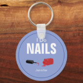 Paarse moderne ik nageltechnicus sleutelhanger (Voorkant)