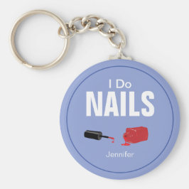 Paarse moderne ik nageltechnicus sleutelhanger