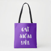 Paarse Moderne Kat Moeder Leven Mooie Moederdag Tote Bag (Voorkant)