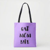 Paarse Moderne Kat Moeder Leven Mooie Moederdag Tote Bag (Voorkant)