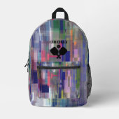 Paarse Moderne Kunst Monogram Pickleball Bedrukte Rugzak (Voorkant)