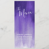 Paarse moderne kunst trouwmenu menu (Voorkant)