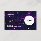 Paarse Moderne Logo Scanbare QR Code Visitekaartje (Achterkant)