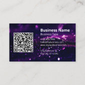 Paarse Moderne Logo Scanbare QR Code Visitekaartje (Voorkant)