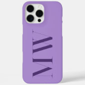 Paarse moderne minimalistische Initiaal monogram Case-Mate iPhone Case (Achterkant)