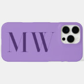 Paarse moderne minimalistische Initiaal monogram Case-Mate iPhone Case (Achterkant (horizontaal))