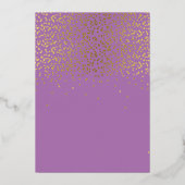 Paarse moderne NAMEN Eenvoudig huwelijk Folie Uitnodiging (Achterkant)