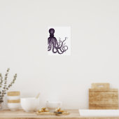 Paarse moderne octopus poster (Keuken)