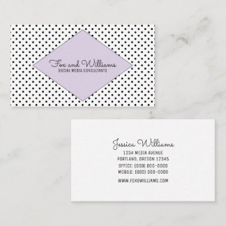 Paarse moderne poladots Visitekaartje