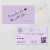 Paarse moderne QR-code, dank u Visitekaartje (Voorkant / Achterkant)