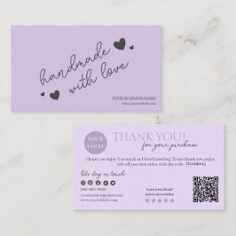 Paarse moderne QR-code, dank u Visitekaartje