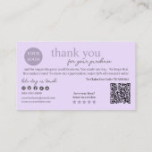 Paarse moderne QR-code, dank u Visitekaartje (Achterkant)