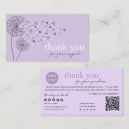 Paarse moderne QR-code, dank u Visitekaartje