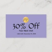 Paarse moderne restaurant Qr Code Menu en Kortingskaartje (Voorkant)